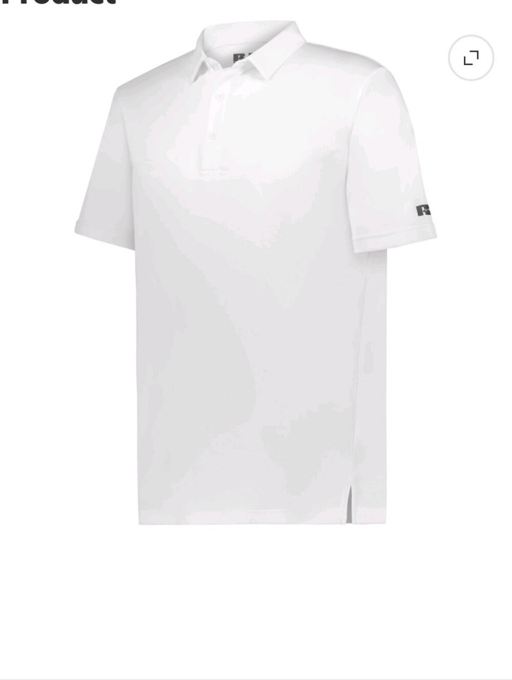 NWT Russell Athletic White Sideline Grid Polo Shirt